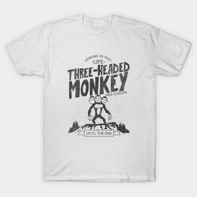 The three-headed monkey T-Shirt by Cromanart